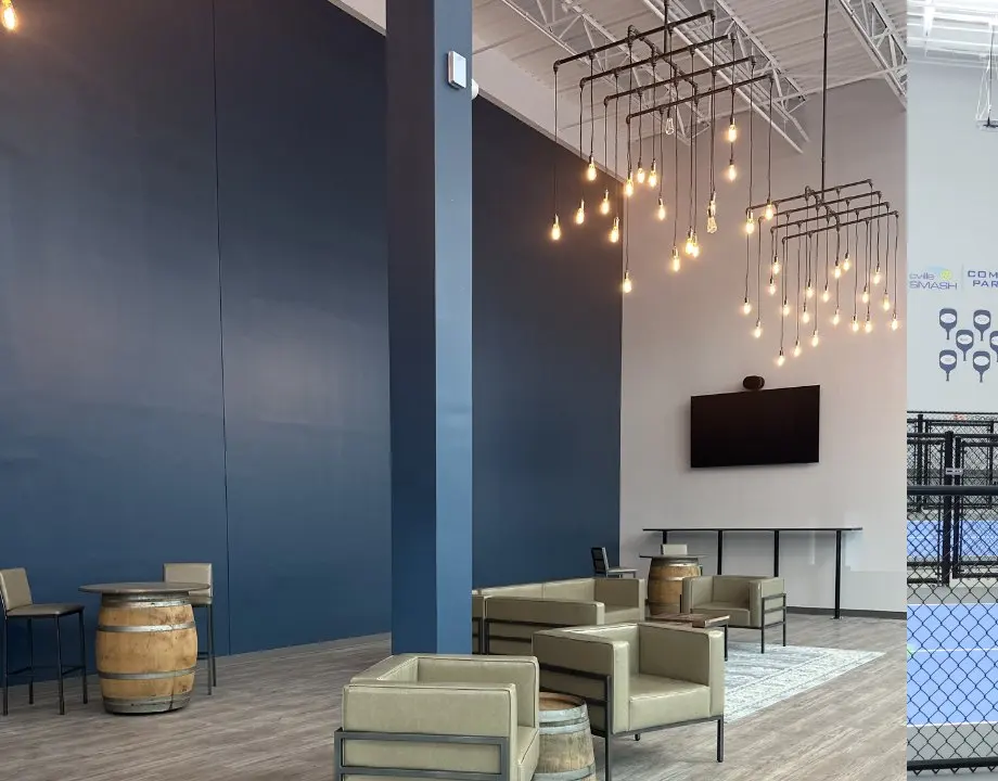The lounge inside the cvilleSMASH facility